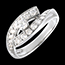 Geschenk Frauen Solit�r Funkelndes Auge in Weissgold - 0.63 Karat - 19 Diamanten
