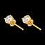 Geschenk Frauen Diamantohrstecker in Gelbgold - 3 Krappen - 0.7 Karat