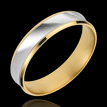 Geschenk Frau Trauring Dandy aus Gelbgold und Weissgold