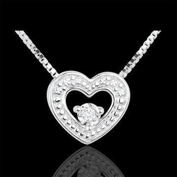 Verk�ufe Collier Schwebendes Herz in Wei�gold