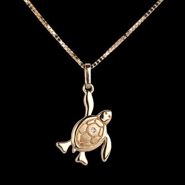 Gold Schmuck Baby-Schildkr�te - 
Gr��e f�r Erwachsene - Gelbgold