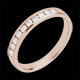 Hochzeit Trauring zur H�lfte mit Diamanten besetzt in Rotgold - Kanalfassung - 0.25 Karat - 10 Diamanten