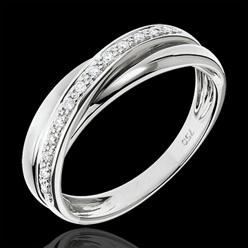 Verkauf Ring Trifolie - Wei�gold - 13 Diamanten