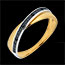 Geschenke Frauen Ring Seilt�nzerin Bicolor mit schwarzen Diamanten
