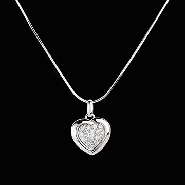 Geschenk Frau Diamantanh�nger Sweet Heart Blanc - 18 Diamanten