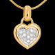 Geschenk Frauen anhanger gerahmtes herz gelbgold 026 karat 13 diam