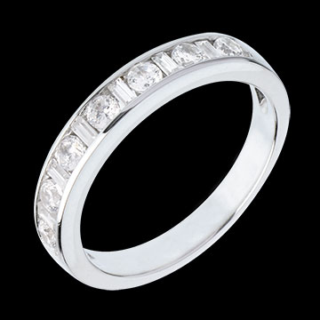 kaufen Trauring semi pav� in Weissgold - Kanalfassung  - 0.65 Karat - 8 Diamanten