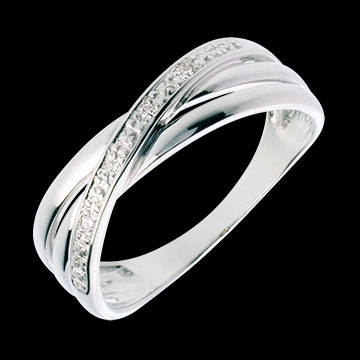 Hochzeit Ring Volute in Weissgold - 4 Diamanten