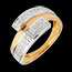 Ring double-hemisph�re in Weiss- und Gelbgold