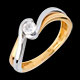 Gold Schmuck solitar wassermann weiss und gelbgold 021 karat