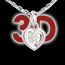 Geschenk Frauen Anh�nger gerahmtes Herz in Weissgold - 7 Diamanten