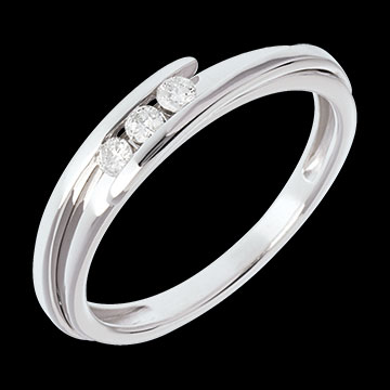 Gold Schmucke Trilogie bipolaire in Weissgold - 3 Diamanten