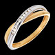 Geschenk Frauen ring ellipse weiss und gelbgold diamanten