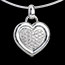Verk�ufe Anh�nger gerahmtes Herz in Weissgold - 0.75 Karat - 31 Diamanten