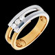Geschenke Frauen ring diapason trilogie weiss und gelbgold diamante