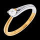 Geschenk Frau solitar broche gelb und weissgold 023 karat