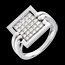 Hochzeit Ring carr� in Weissgold - 0.45 Karat - 25 Diamanten