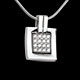 Juwelieren anhanger carre in weissgold 24 karat 16 diamanten