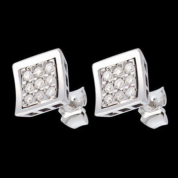 Geschenke Ohrstecker carr� in Weissgold - 0.27 Karat - 18 Diamanten