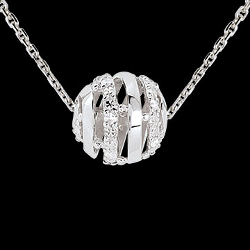 Frau Collier Amour en Cage in Weissgold - 11 Diamanten