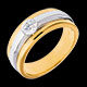 Geschenk Frau solitar eklipse weiss und gelbgold 042 karat