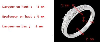 Hochzeit Bague Trilogie pav� in Weissgold - 0.34 Karat