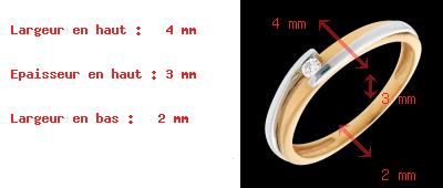 Schmuck Solit�r bipolaire in Weiss- und Gelbgold