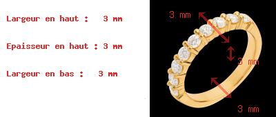 Juwelieren Trauring semi pav� in Gelbgold - Krappenfassung  - 0.75 Karat - 9 Diamanten