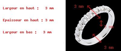 Frau Trauring semi pav� in Weissgold - Krappenfassung - 0.75 Karat - 8 Diamanten