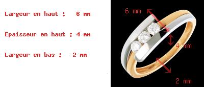 Geschenk Frau Trilogie Ring bipolaire in Weiss- und Gelbgold - 0.28 Karat - 3 Diamanten