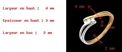 Geschenk Frau Trilogie-Ring Rauhreif - Gelbgold und Weissgold mit 3 Diamanten