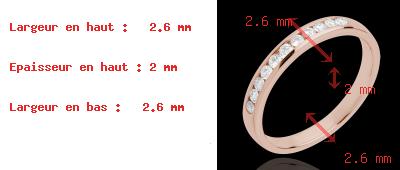 Verk�ufe Trauring zur H�lfte mit Diamanten besetzt in Rotgold - Kanalfassung - 11 Diamanten